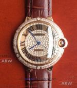 V6 Factory Swiss Cartier Ballon Bleu Rose Gold Diamond Bezel 42mm Watch